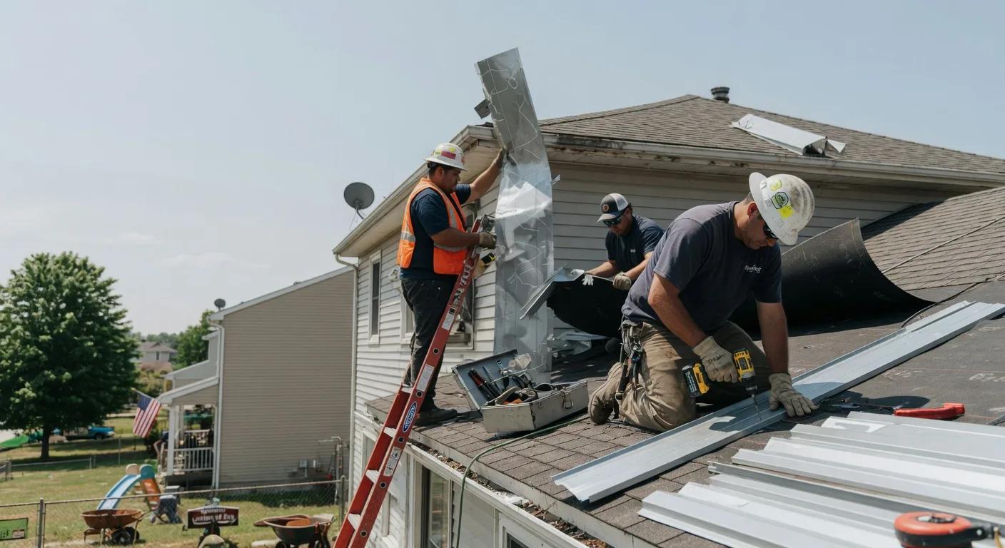 Storm Damage Metal Roof Repair in Milledgeville, OH
